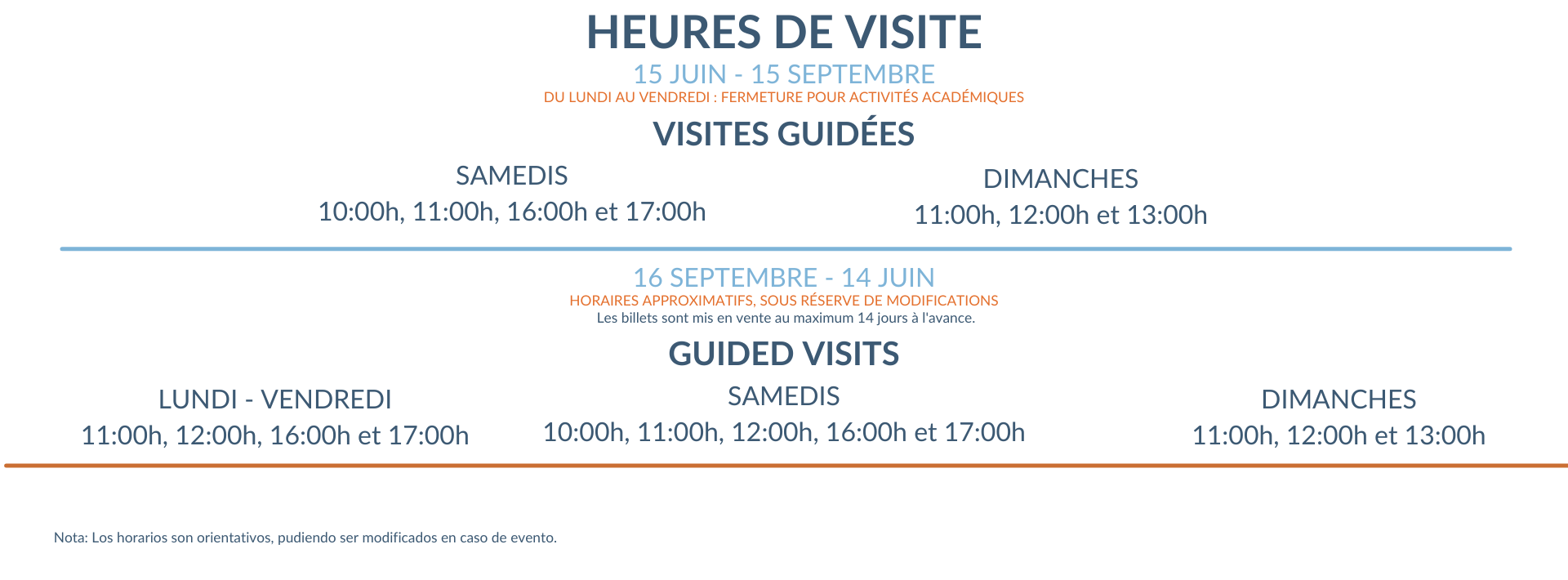 Horarios